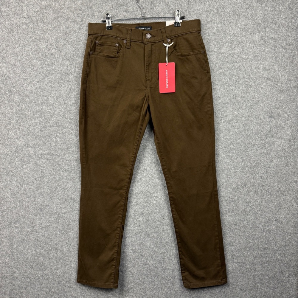 Lucky Brand 410 Athletic Straight Brown Advanced Stretch Pants Mens 30x30 NEW